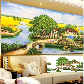 Tranh đính đá Chợ Quê Y8093 200x95cm