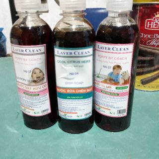 ( 1 CAN + 1C 300ML bất ký ) Nước rửa chén layer clean hương hồng, quế 5l