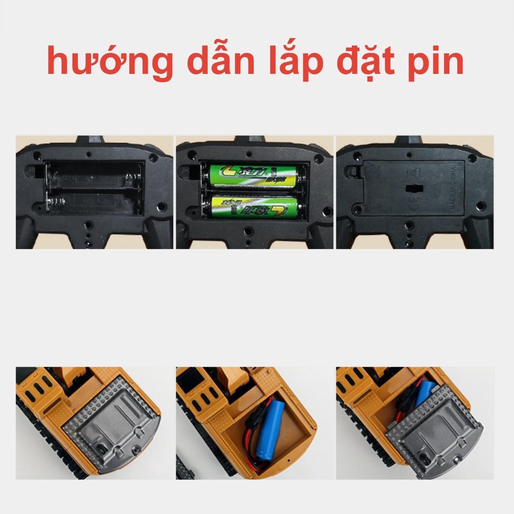 Xe tăng điều khiển từ xa đồ chơi cho bé trai pin sạc có âm thanh đèn led, quà tặng sinh nhật cho bé