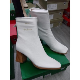 boots cổ cao, da mềm, gót trụ gỗ 5cm