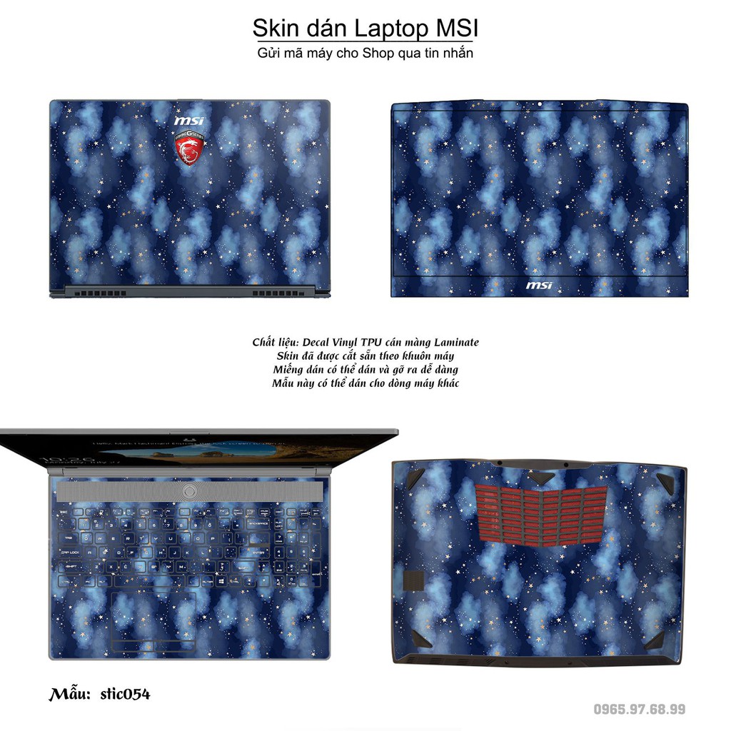 Skin dán Laptop MSI in hình Hoa văn sticker _nhiều mẫu 9 (inbox mã máy cho Shop)