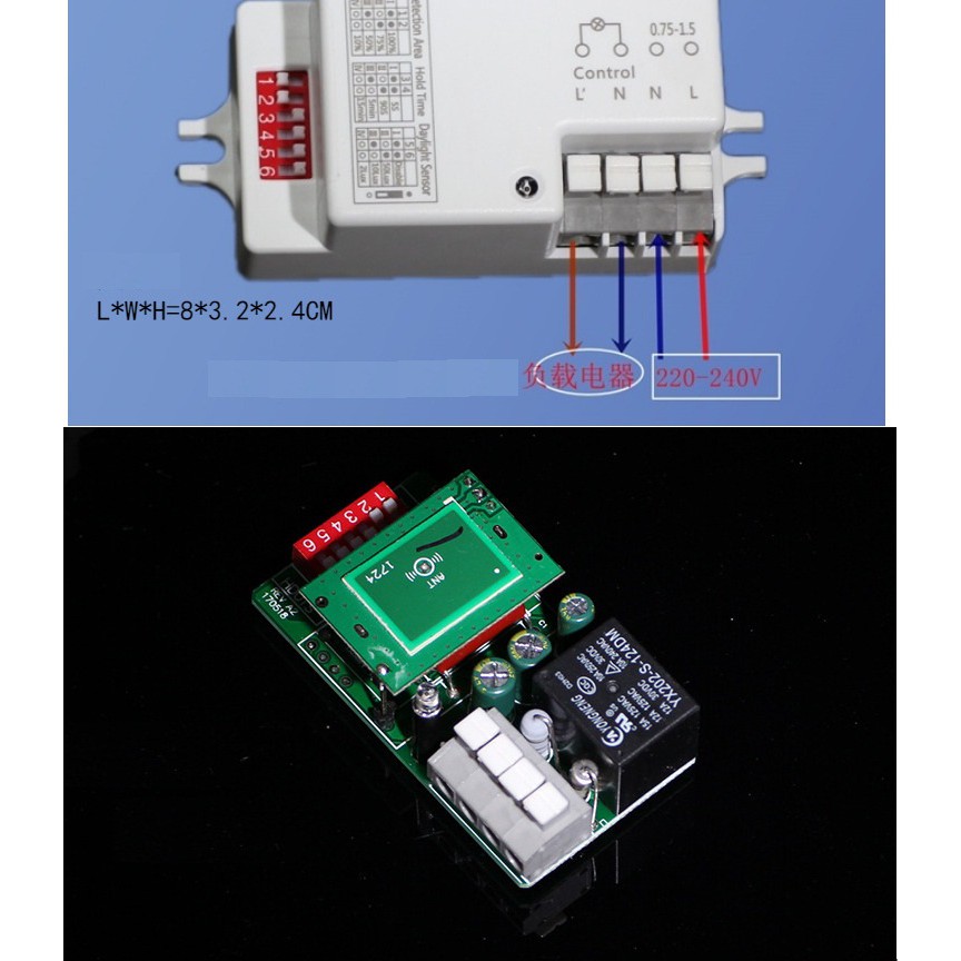 Cảm biến radar vi sóng 220v thông minh APH 01K -Tự động bật tắt đèn khi có chuyển động