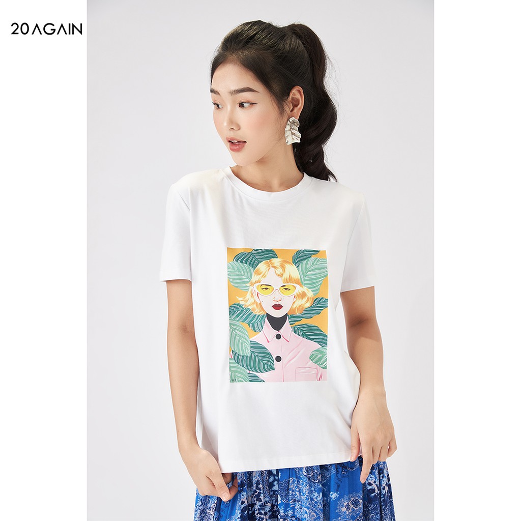 [Mã WABR1111 giảm 10% đơn 250K] Áo phông nữ cổ tròn in hình 20AGAIN vải cotton co giãn ATA1281 | BigBuy360 - bigbuy360.vn