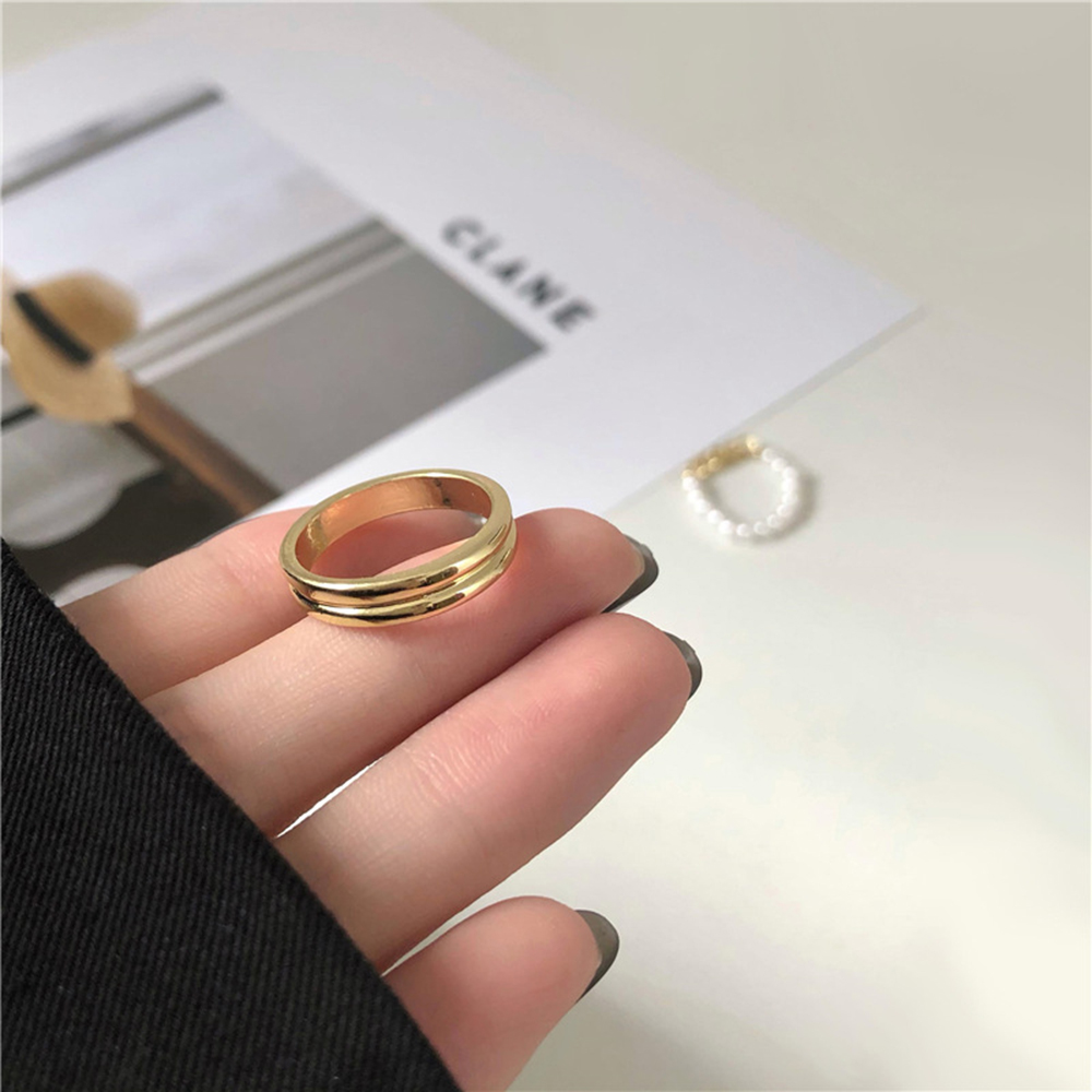 Set 2 nhẫn nữ đính ngọc trai giả thời trang