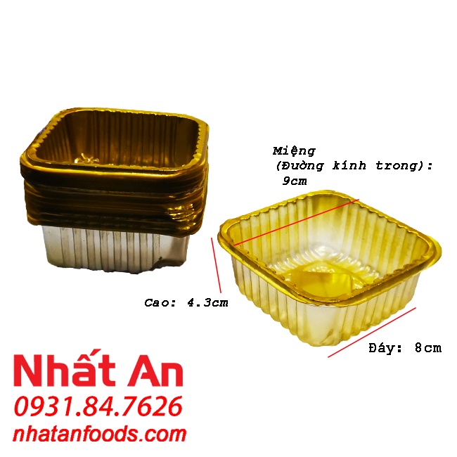 Khay nhựa vàng đựng bánh trung thu 200gr (50 cái/ 100 cái)