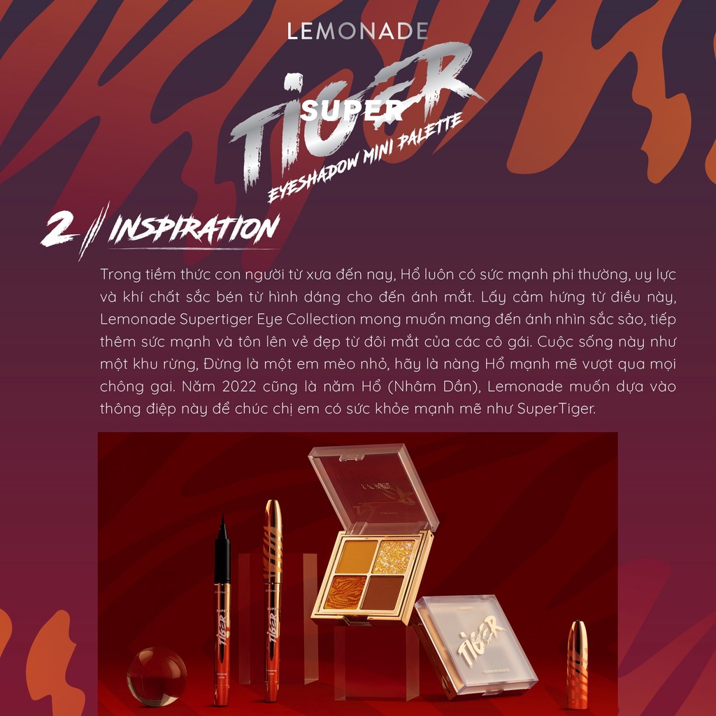 [Mã FMCGMALL -8% đơn 250K] Combo 2 Bảng phấn mắt Lemonade SuperTiger Eyeshadow Mini Palette (8.8g x2 )