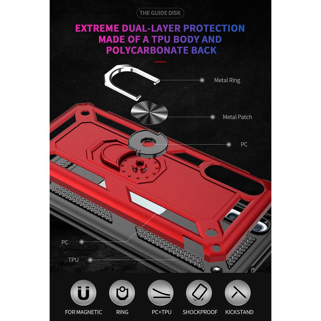 Samsung Galaxy A10 A20 A30 A40 A50 A60 A70 A80 A90 5G Armor Finger Magnetic Car Ring Holder Cover Phone Case