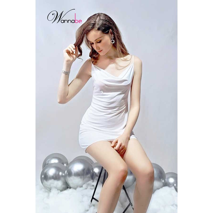 Đầm ngủ cotton Wannabe DNC01 ôm body cột dây gợi cảm