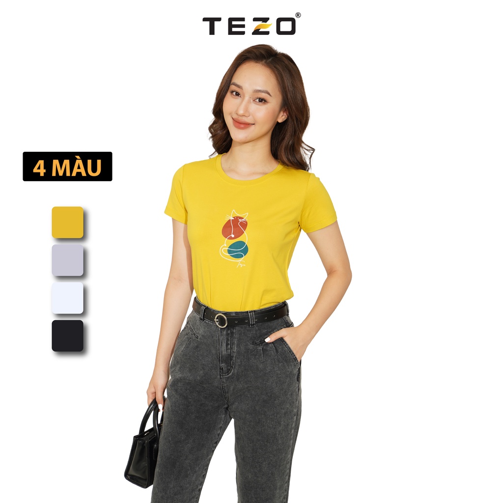 Áo phông nữ in hoạ tiết hình TEZO năng động thoải mái 2204APOT16