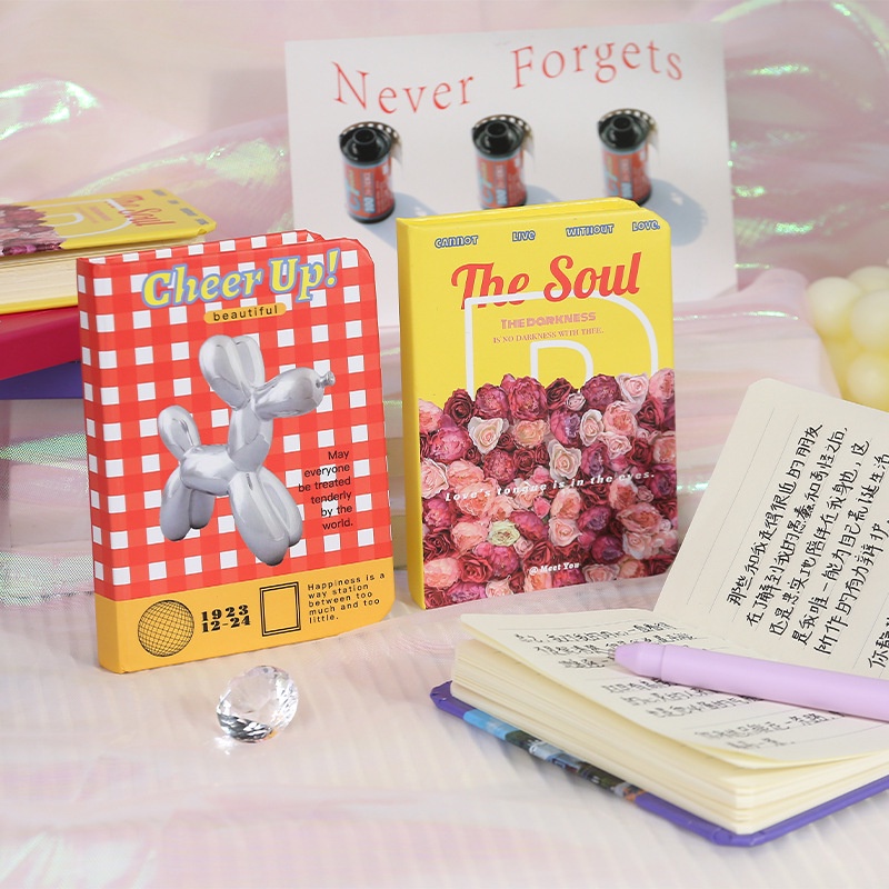 Sổ Tay Mini Khổ A7 80 Tờ Họa Tiết Dễ Thương Phong Cách Hàn Quốc