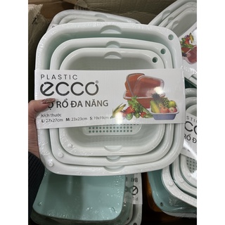set rổ chậu vuông 6 món ecco