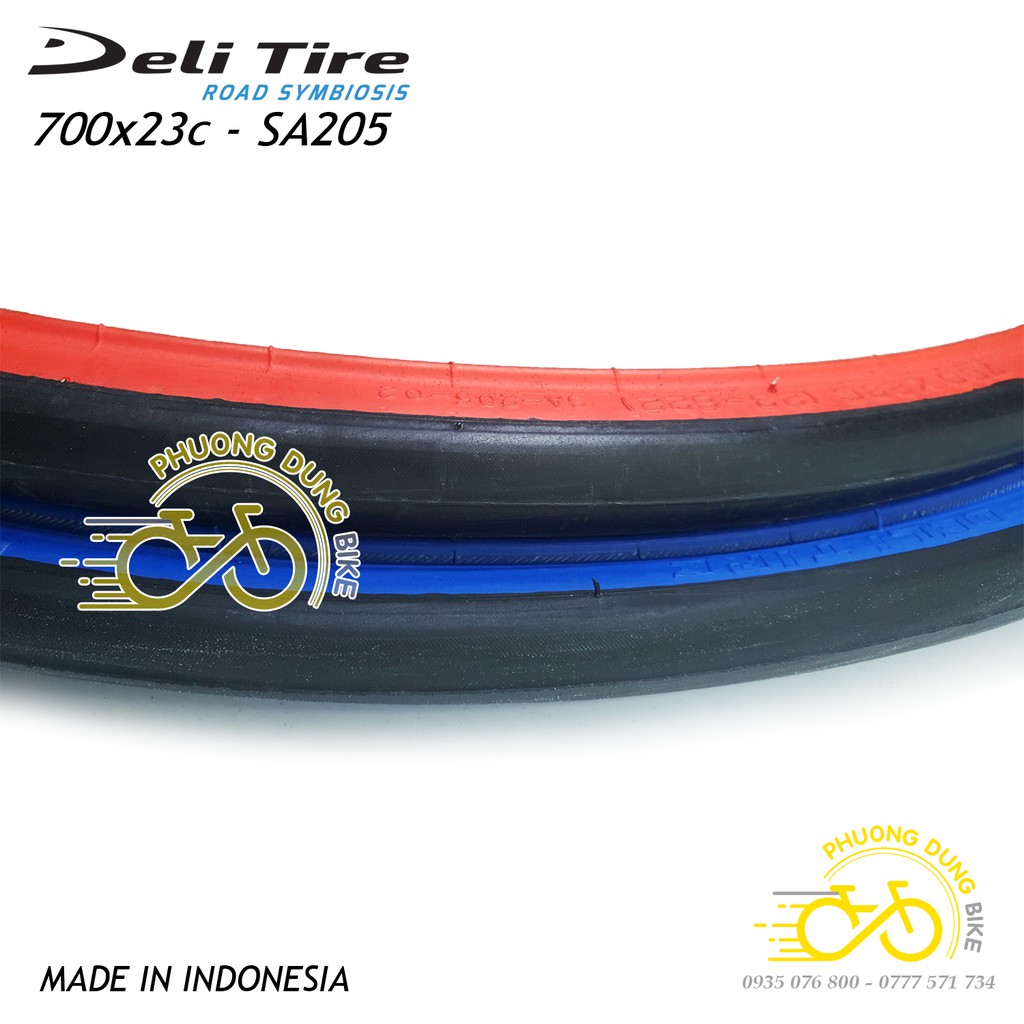 Lốp  trọc xe đạp Deli Tire SA205 700x23C - Lốp màu 1 Chiếc