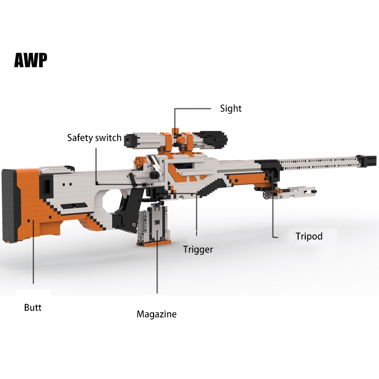 Đồ Chơi Lắp Ráp Kiểu LEGO CSGO Mô Hình AWP Asiimov Với 2030 Mảnh Ghép, Bản Thiết Kế Tiêu Chuẩn Của Kevin183