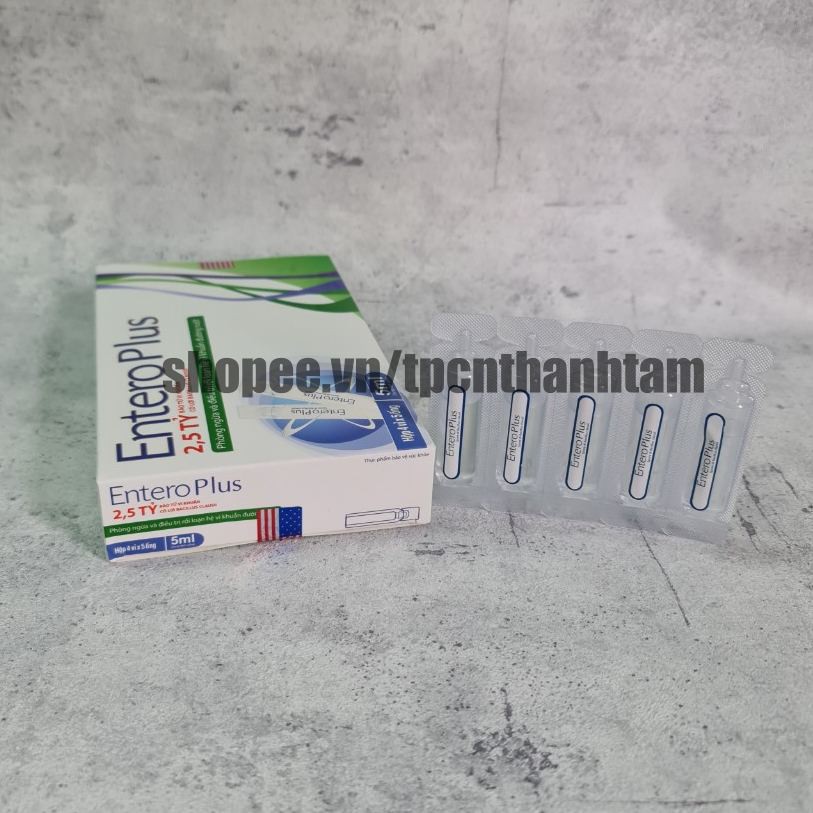 Men tiêu hóa EnteroPlus bổ sung lợi khuẩn giúp tiêu hóa khỏe, cân bằng vi sinh đường ruột - Hộp 20 ống (5ml/ống)