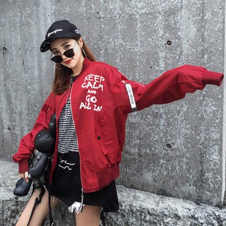 A58 Áo khoác Bomber Ulzzang Keep calm