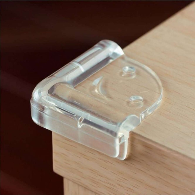 Sét 4 Miếng bọc góc bàn kính silicon cho bé kèm miếng dán chắc chắn, combo 4 miếng bọc góc cạnh bàn