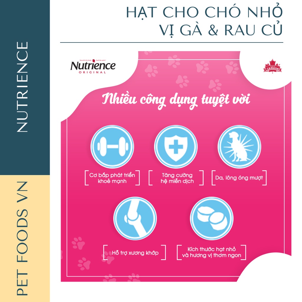 Hạt cho chó cỡ nhỏ NUTRIENCE Original Small Breed 500g vị Gà