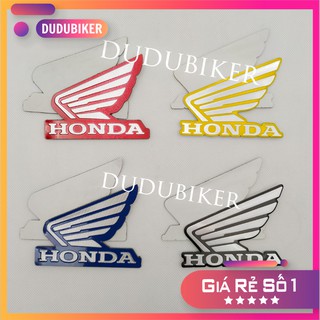 Tem biểu tượng cánh én Honda bản cứng dày 1mm mạ crom nhiều màu siêu dính chống nước tuyệt đối