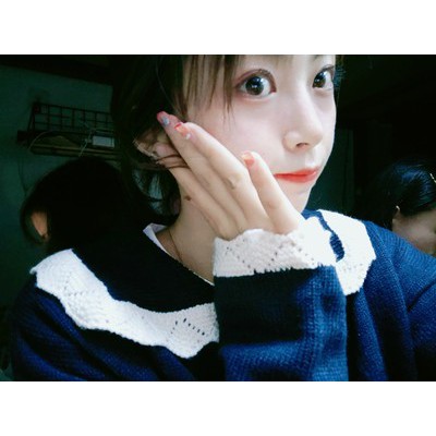 Áo cardigan len montoghi cổ công chúa viền ren ngọt ngào dễ thương Ulzzang Hàn Quốc A87