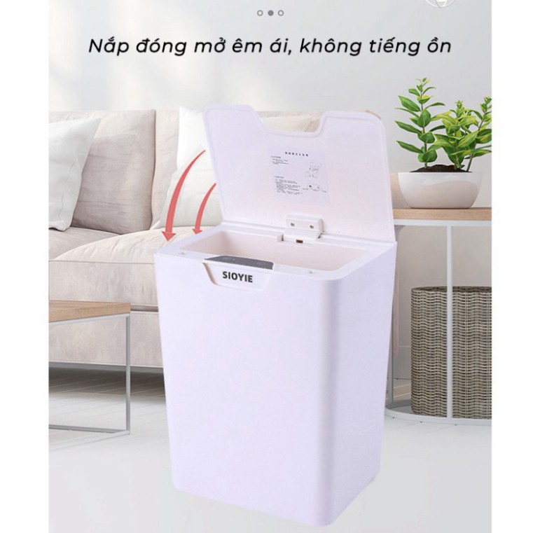 Thùng rác YOSITE cảm ứng có nắp đóng mở tự động - Thùng rác thông minh,Thiết kế cảm ứng hồng ngoại, dung tích 16L