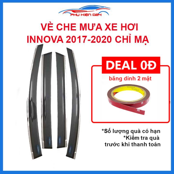 Vè mưa Innova 2017-2018-2019-2020-2021 vè chỉ inox che mưa bảo vệ xe