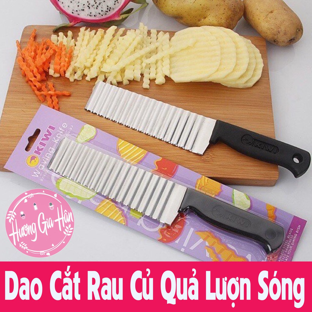 Dao Cắt Rau Củ Quả Lượn Sóng Lưỡi Dài inox Cho Bé Ăn Dặm BLW