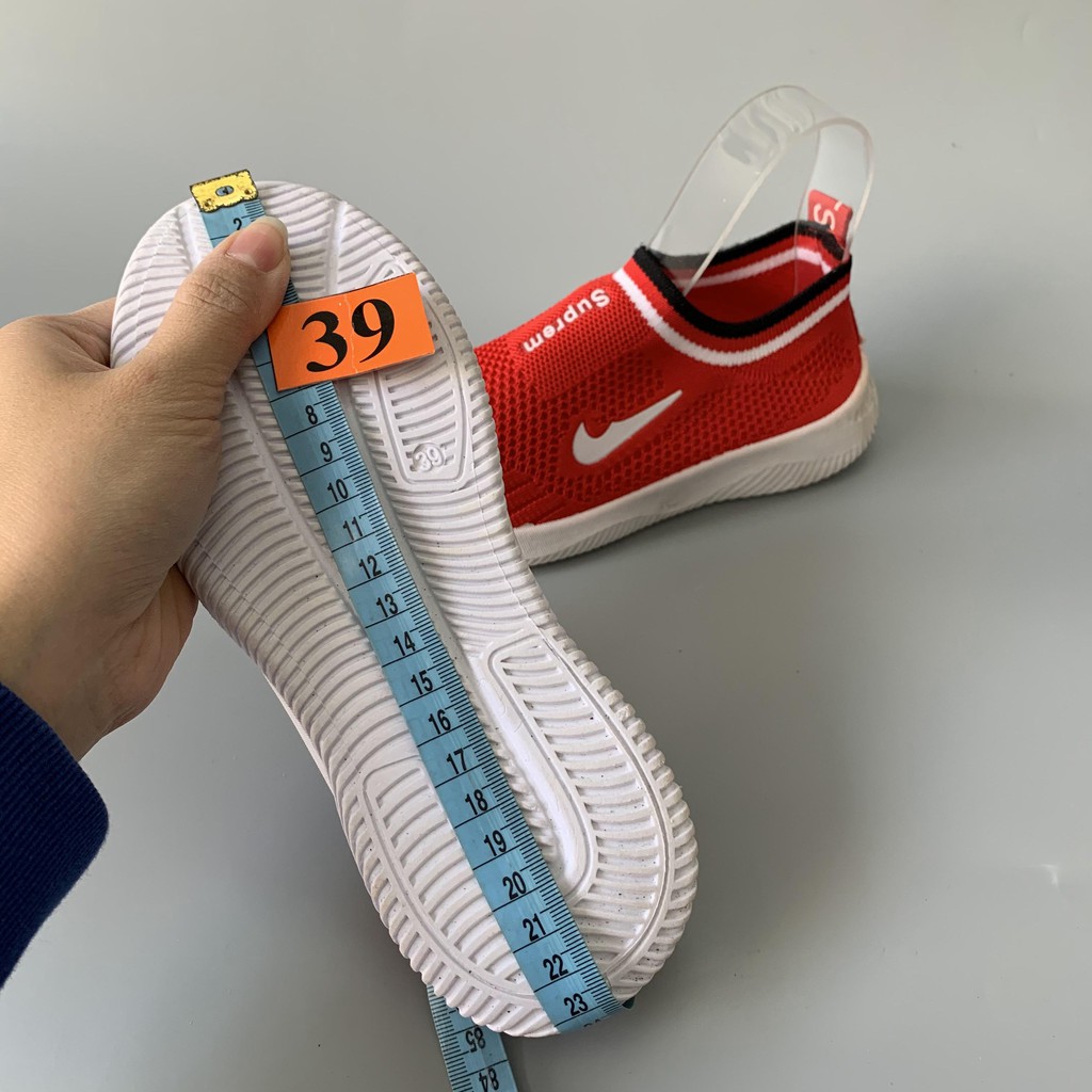 M187 (Ảnh thật) Giày trẻ em lưới lười chun đỏ nike