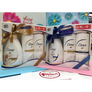 Bộ sản phẩm DẦU GỘI-XẢ-SỮA TẮM DOVE Nhật