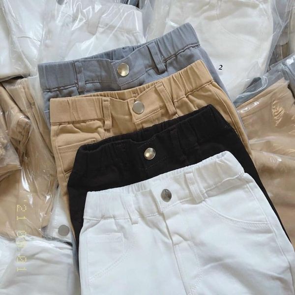 (Size7 -18kg) Quần kaki 1 cúc mềm co giãn cho bé