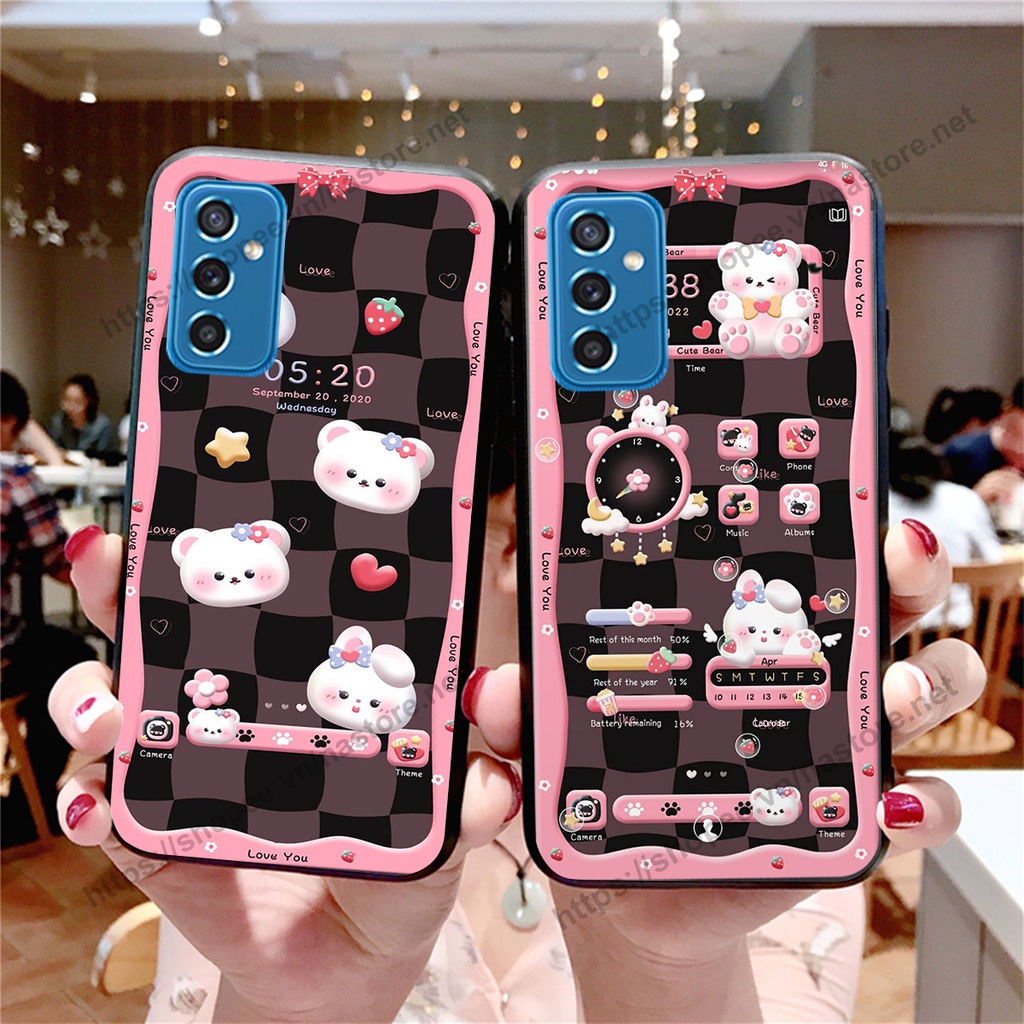 Ốp lưng Samsung M52 5G gấu, đồng hồ dễ thương cute giá rẻ