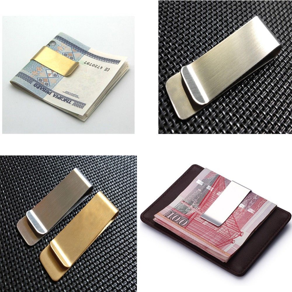 Kẹp Giữ Tiền / Thẻ Id 2 Màu Thiết Kế Đơn Giản Thời Trang Cho Nam