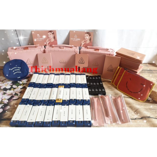 Gương 3ce và cọ và son mini