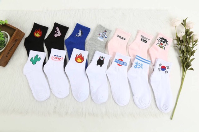 Vớ tất hình lửa và chữ hàng Quảng Châu