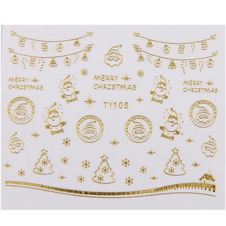 Sticker dán móng họa tiết giáng sinh 3D