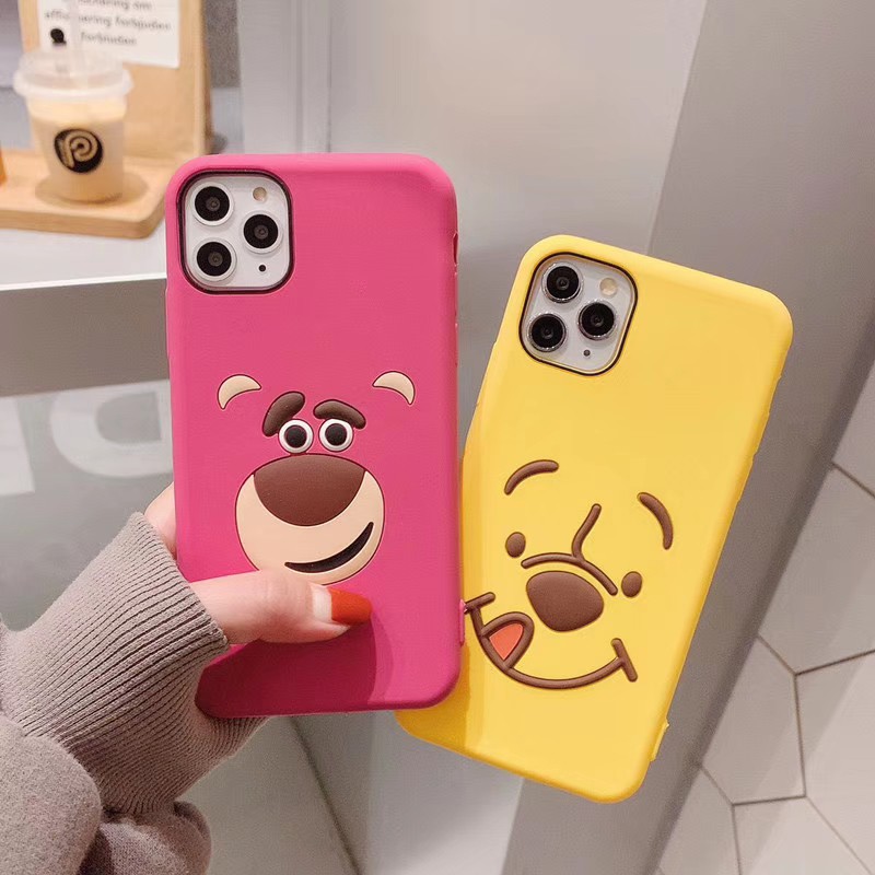 Hoạt Hình Ốp Điện Thoại Silicon Mềm Họa Tiết Gấu Đáng Yêu Cho Iphone 11 12 Pro MAX | BigBuy360 - bigbuy360.vn