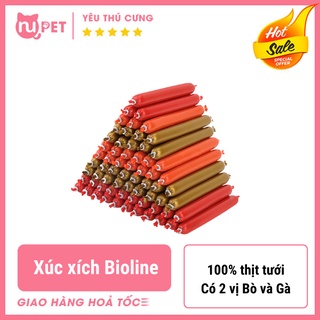 Xúc xích Bioline cho Chó 15g | Xúc xích dinh dưỡng cho chó biếng ăn | Bánh thưởng nhiều vị cho chó