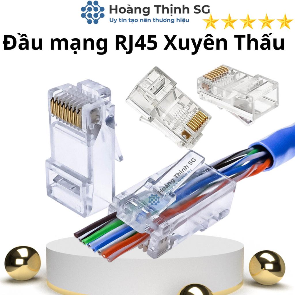 Hạt đầu mạng RJ45 xuyên thấu NITSUMI - Dùng bấm đầu cho dây mạng cat5 cat5E Cat6 Cat6E - Hoàng Thịnh SG