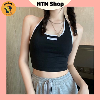 Áo Yếm Croptop Phối Viền Choàng cổ