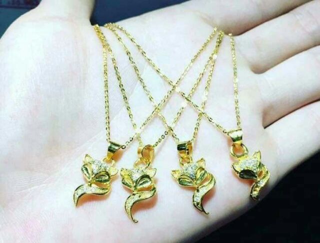 Dây chuyền hồ ly bạc xi vàng