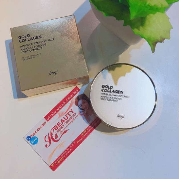 Phấn phủ trang điểm dưỡng da chống nắng Gold Collagen Ampoule Two Way Pact The Face Shop fmgt 9.5g SPF30+PA+++ | BigBuy360 - bigbuy360.vn