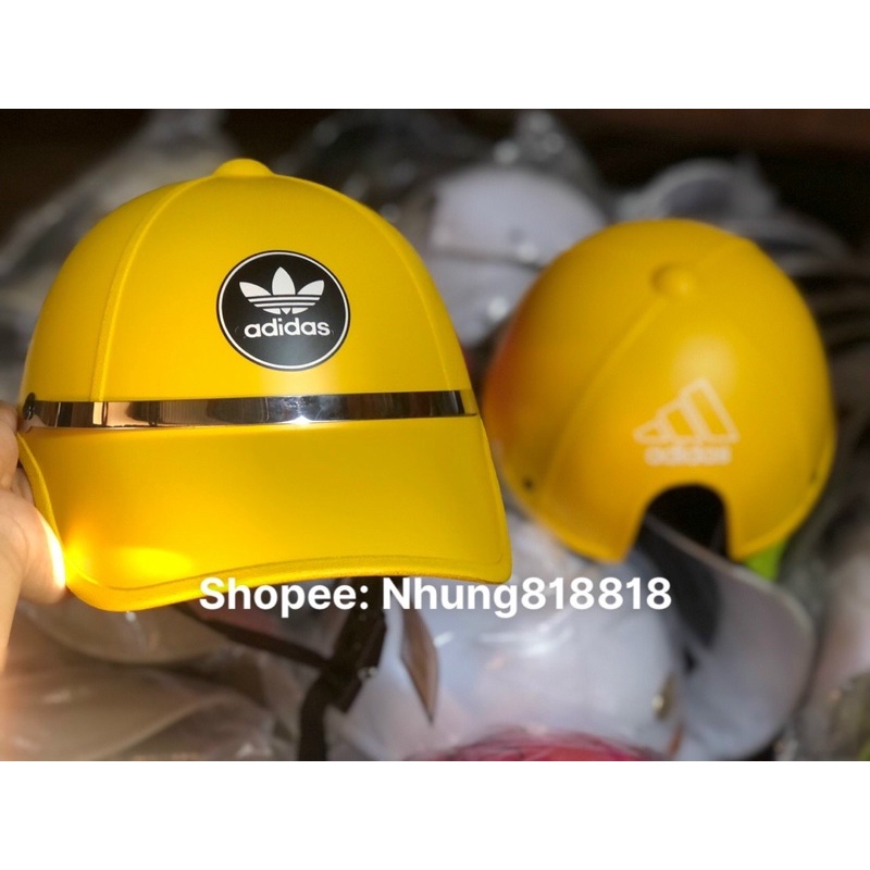 Nón bảo hiểm kết thể thao titan tem mèo thần tài tai mèo adidas mũ bảo hiểm đai inox có khoét sau tóc cho nữ chuẩn đẹp