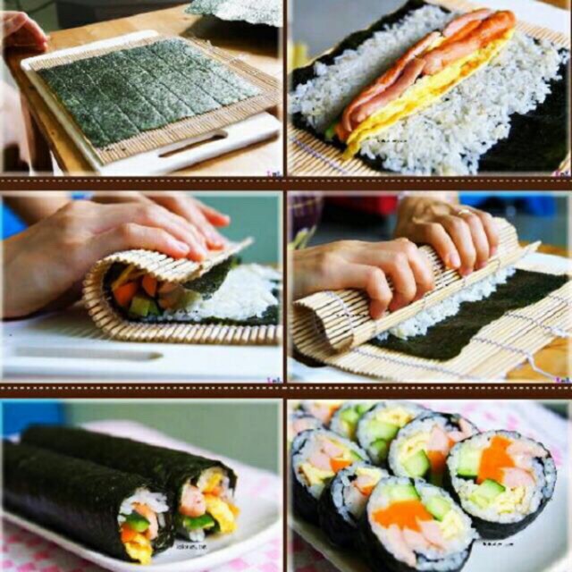 Mành tre cuốn kimpap, sushi gọn gàng và tiện lợi