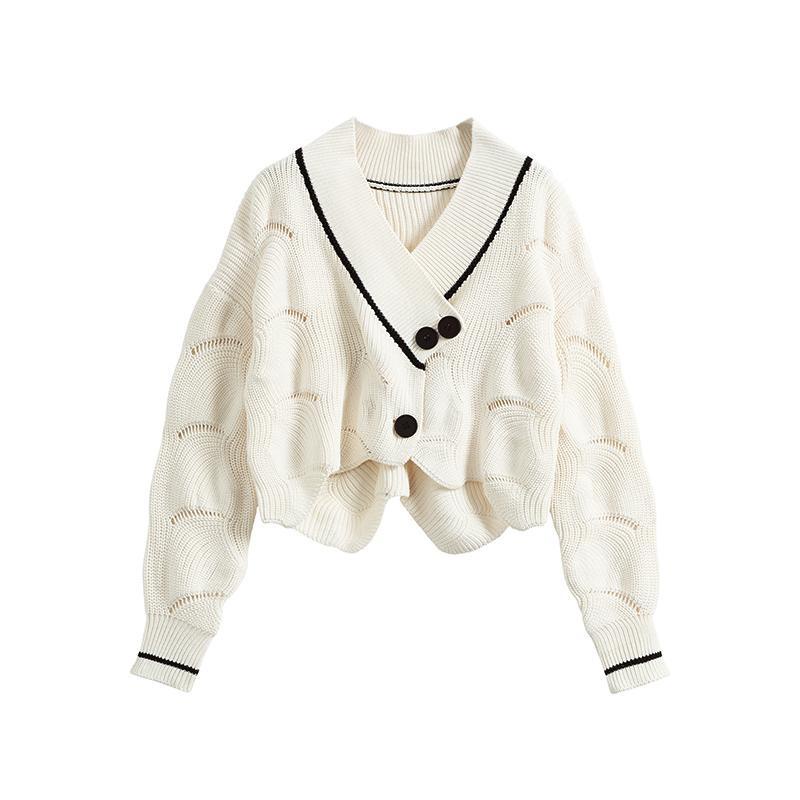 Áo Khoác Cardigan Dệt Kim Thiết Kế Cổ Chữ v Thanh Lịch