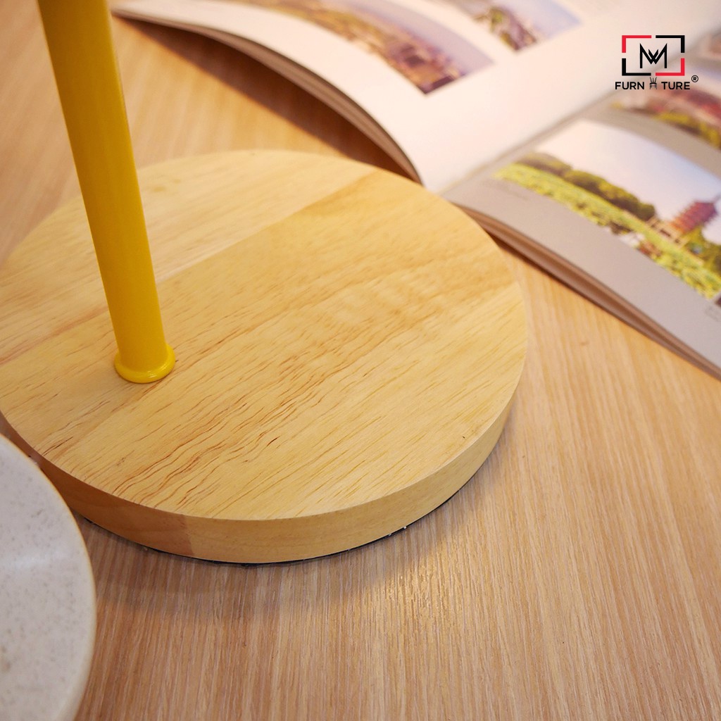 Đèn bàn gỗ bắc âu dạng ống macaron màu sắc hiện đại thương hiệu MW FURNITURE