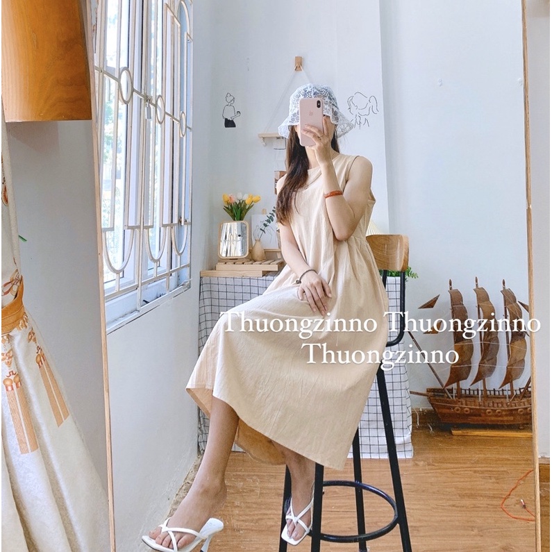 [Ảnh thật/Video] Đầm sát nách chocopie Hàn Quốc dáng dài Đầm suông Quảng Châu | BigBuy360 - bigbuy360.vn