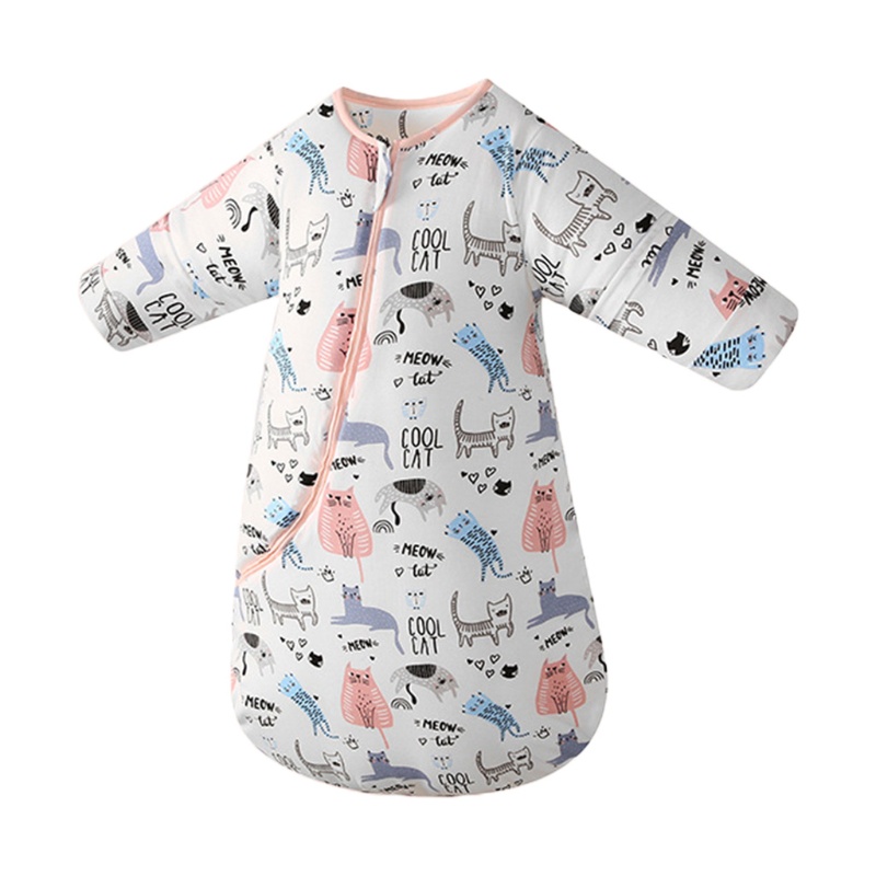 Túi Ngủ Cotton Tay Dài Mềm Mại Giữ Ấm Mùa Thu Đông Có Thể Tháo Rời Cho Bé Sơ Sinh