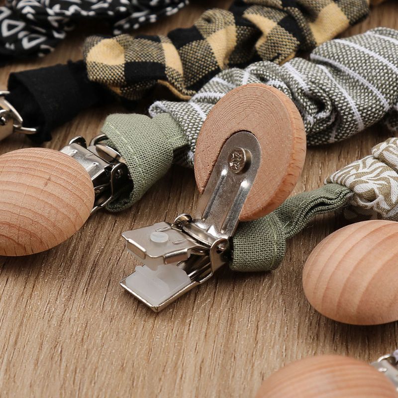 Fl Dây Đeo Núm Ti Giả Bằng Cotton Handmade An Toàn Có Kẹp Dây Xích Dành Cho Trẻ Sơ Sinh Gặm Nướu