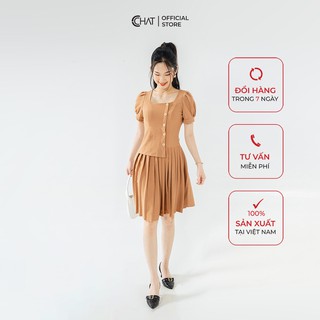 Váy cổ u dập ly cchat