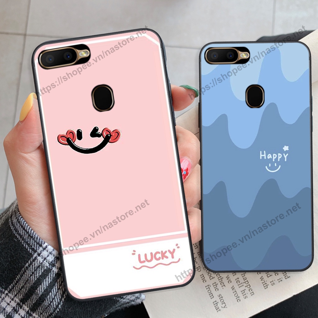 Ốp lưng Oppo A5s / A7 / F9 / A12 / Realme 2 Pro mặt cười, họa tiết caro đơn giản đẹp cute