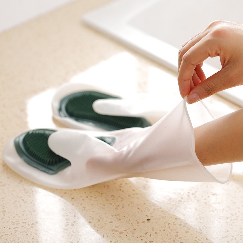 Găng Tay Rửa Chén Bát Silicon Tạo Bọt - Không Hại Da Tay EZMART